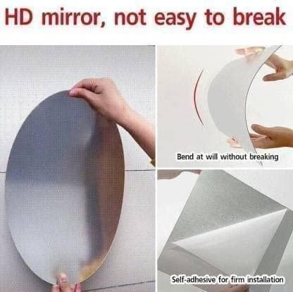 Wall Mounted MIRRORS , Oval Shape & Square Shape Mirror (Pack of 2)