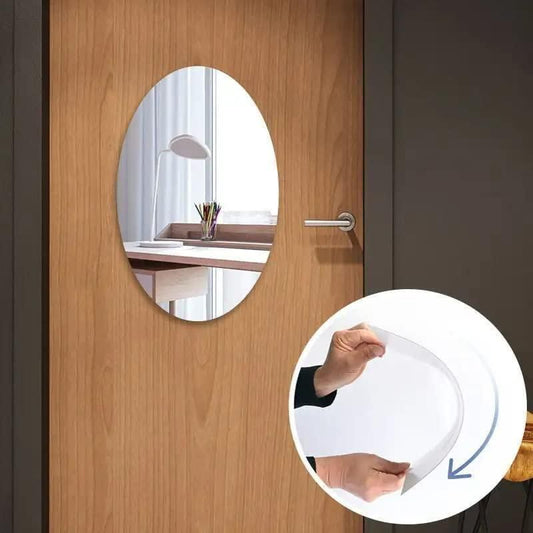 Wall Mounted MIRRORS , Oval Shape & Square Shape Mirror (Pack of 2)