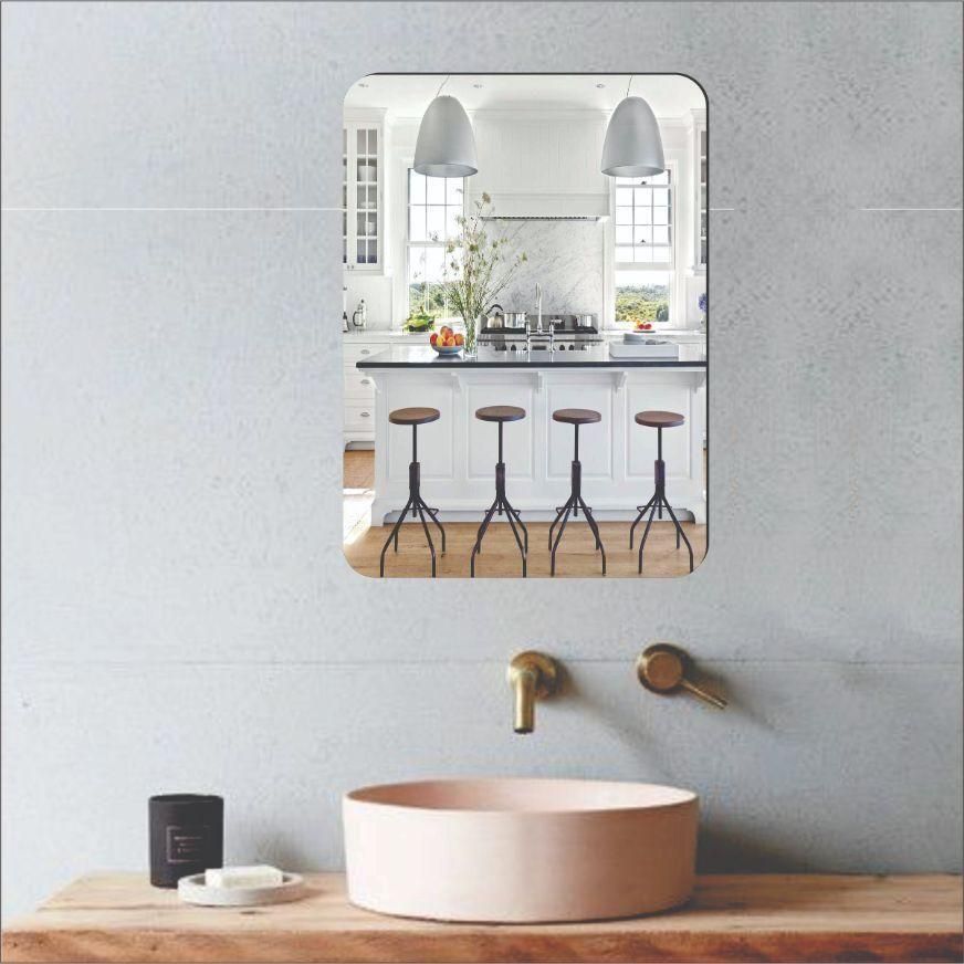 Wall Mounted MIRRORS , Oval Shape & Square Shape Mirror (Pack of 2)