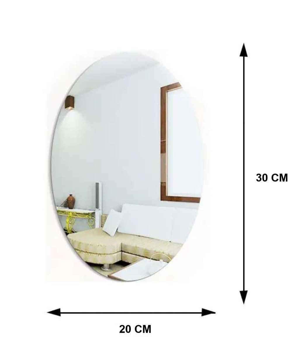 Wall Mounted MIRRORS , Oval Shape & Square Shape Mirror (Pack of 2)