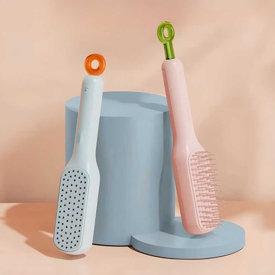 KAMOREA Self-Cleaning Anti-Static Massage Comb Pack of 1