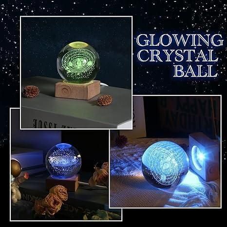 KAMOREA 3D Crystal Ball LED Lamp – Decorative Night Light for Home & Gifting (Assorted Design