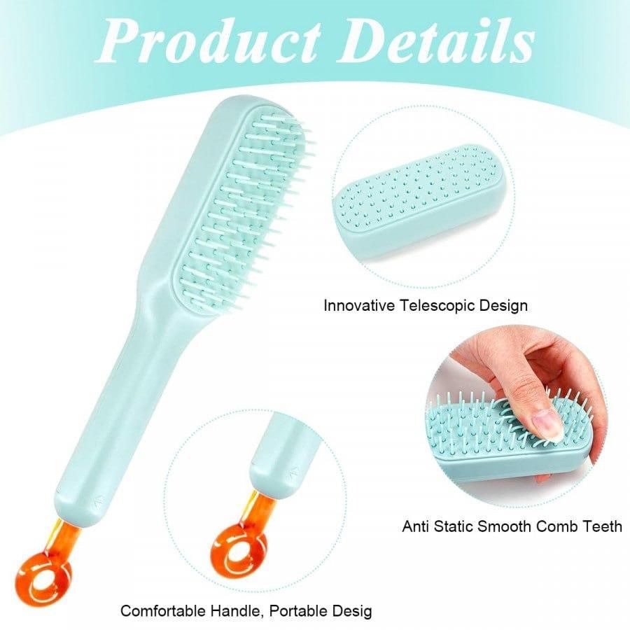 KAMOREA Self-Cleaning Anti-Static Massage Comb Pack of 1