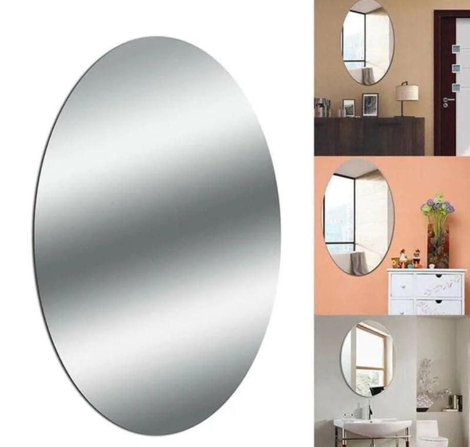 Wall Mounted MIRRORS , Oval Shape & Square Shape Mirror (Pack of 2)