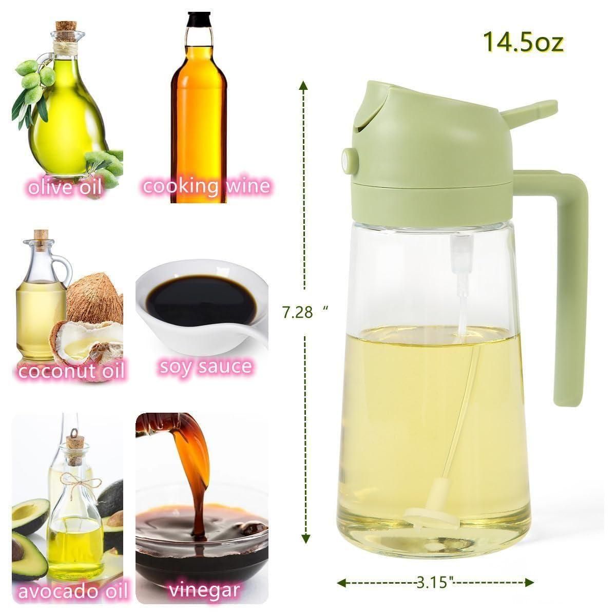 2-in-1 Oil Sprayer Dispenser – Travel-Friendly 500ML