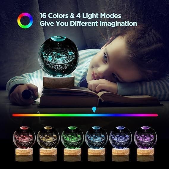 KAMOREA 3D Crystal Ball LED Lamp – Decorative Night Light for Home & Gifting (Assorted Design