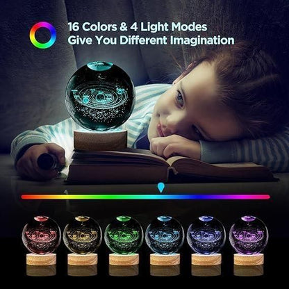 KAMOREA 3D Crystal Ball LED Lamp – Decorative Night Light for Home & Gifting (Assorted Design