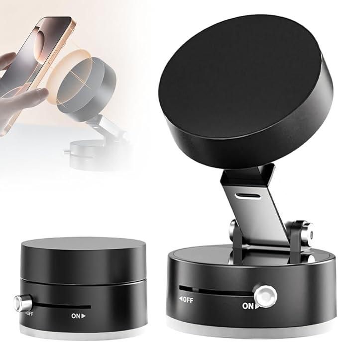 Vacuum Magnetic Suction Phone Holder Foldable | 360° Rotatable | Ultra-Strong Magnetic Mount