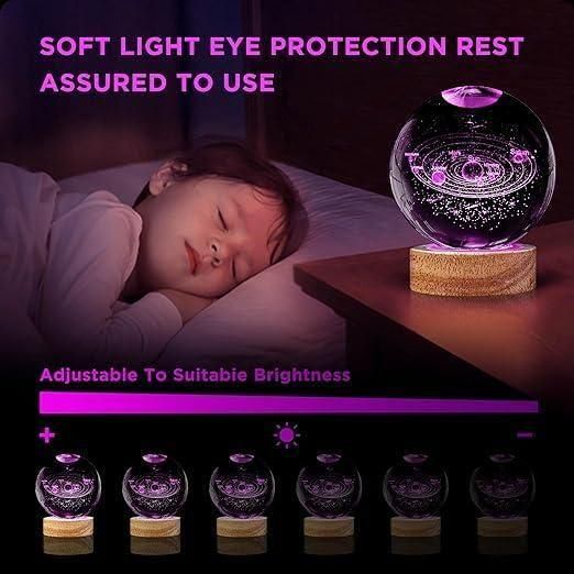 KAMOREA 3D Crystal Ball LED Lamp – Decorative Night Light for Home & Gifting (Assorted Design