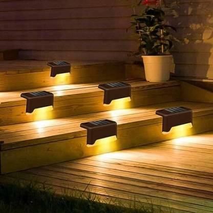 KAMOREA Solar Deck Lights – Pack of 4 Waterproof Outdoor LED Lights for Garden, Pathways & Staircases